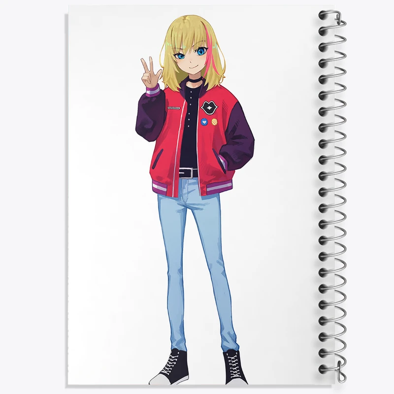 دفتر شطرنجی 50 برگ خندالو مدل ریکا انیمه واندر اگ پرایورتی کد 34040