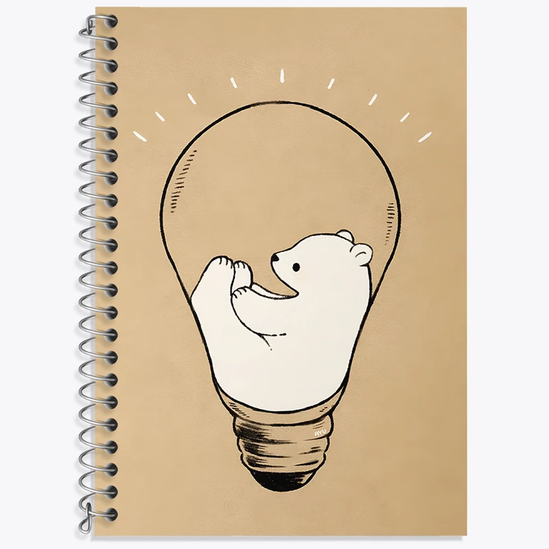 دفتر لغت 50 برگ خندالو طرح خرس قطبی بامزه کد N5299