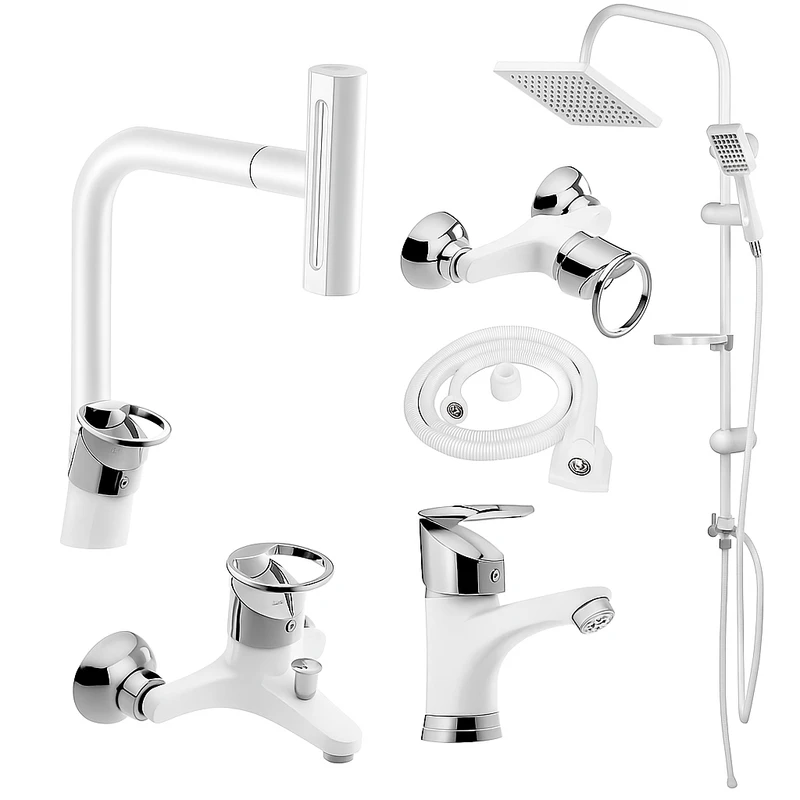 ست شیرآلات توفیق مدل النگویی آبشاری چهارحالته مجموعه 6 عددی