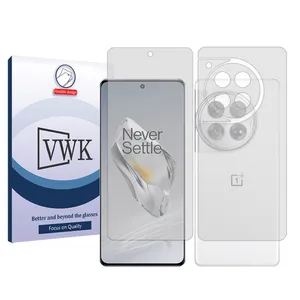 VWK Tough model transparent screen protector suitable for OnePlus 12 mobile phone along with the back protector