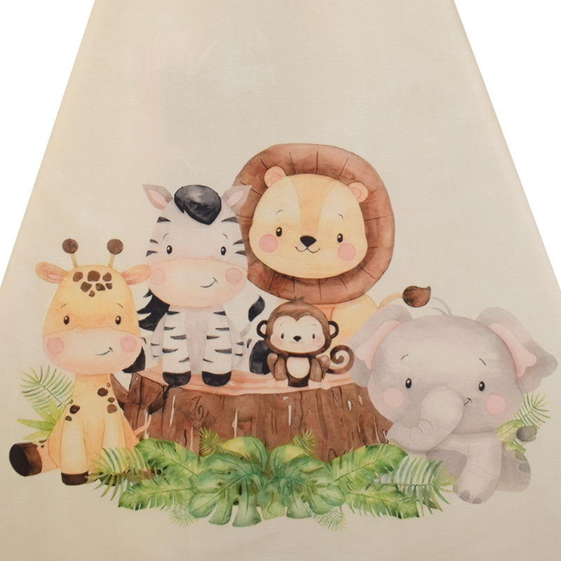 چادر بازی کودک مدل سرخپوستی طرح حیوانات سافاری کد PT503 به همراه کوسن