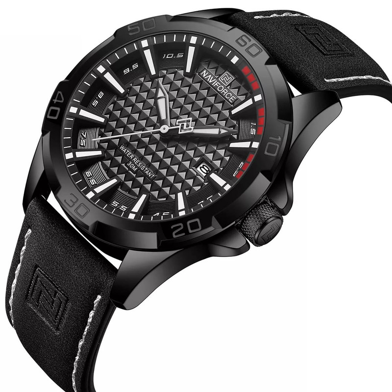 ساعت مچی عقربهای مردانه کوارتز نیوی فورس مدل 8023-BWB