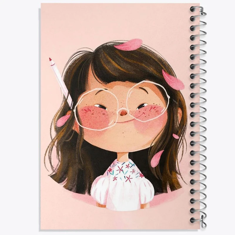 دفتر شطرنجی 50 برگ خندالو طرح دخترانه فانتزی کد 25743