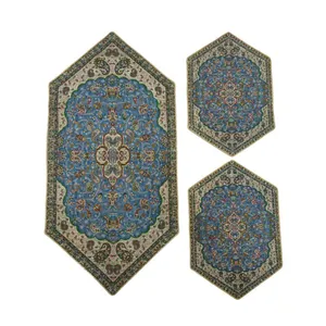 ست 3 تکه رومیزی ترمه حسینی طرح شاه عباسی کد 68