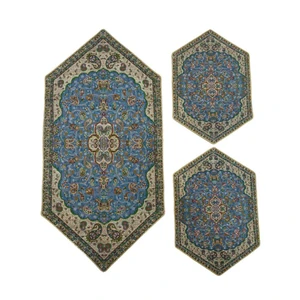 ست 3 تکه رومیزی ترمه حسینی طرح شاه عباسی کد 68