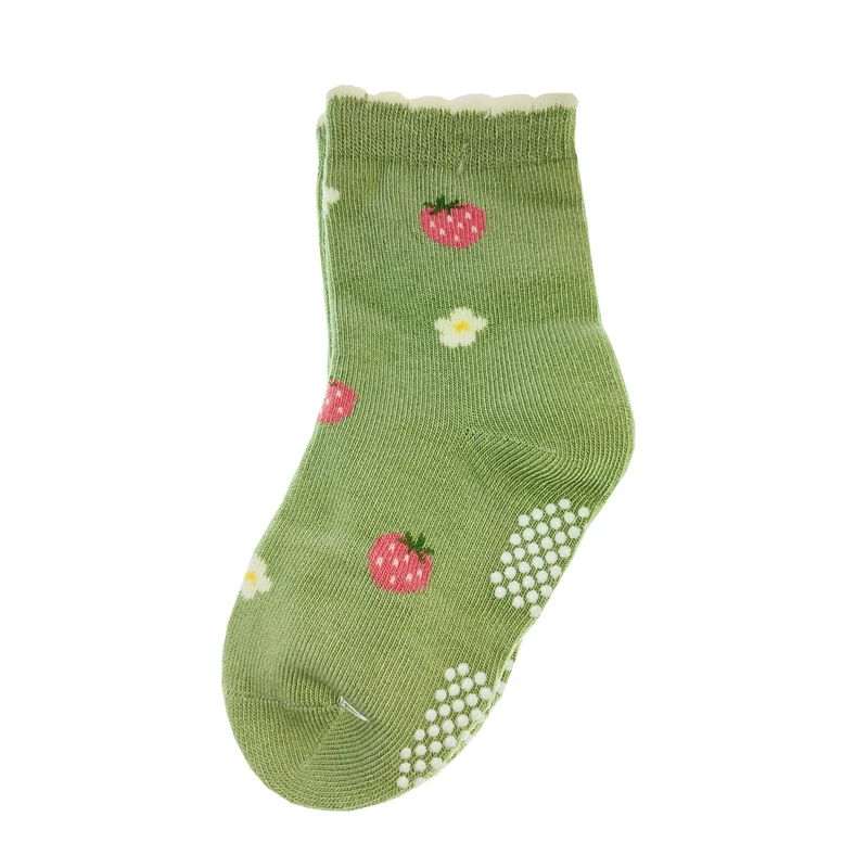 جوراب دخترانه لیمونار گالری مدل توت فرنگی و شکوفه
