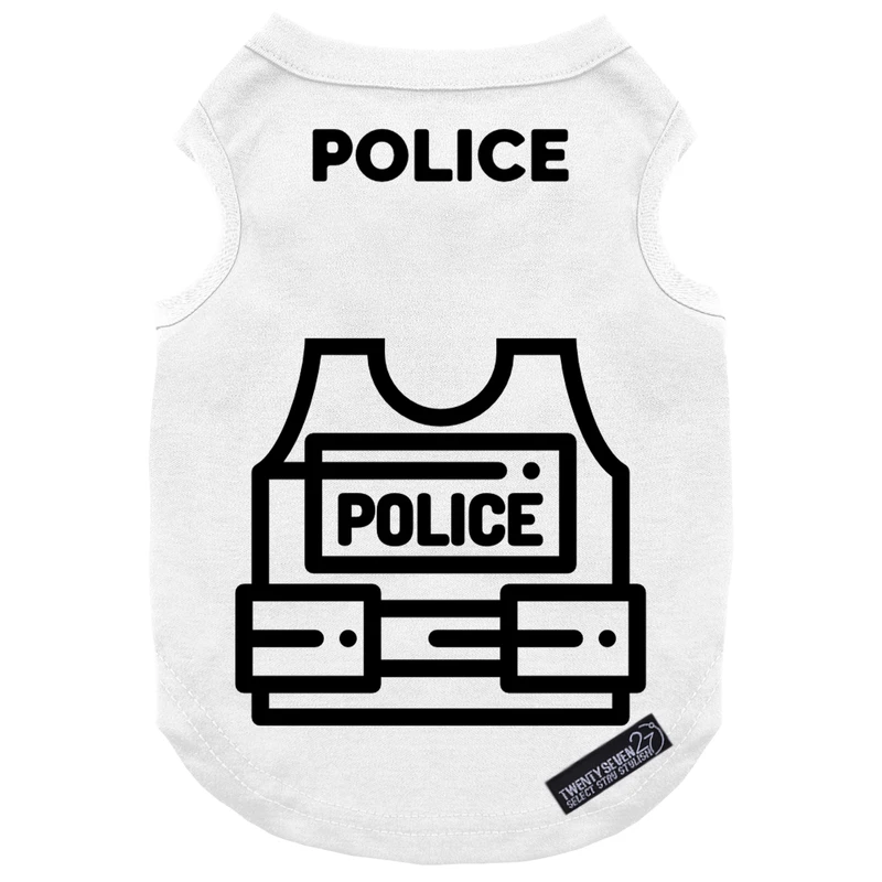 لباس سگ و گربه 27 طرح Waistcoat Police کد MH1350 سایز XL