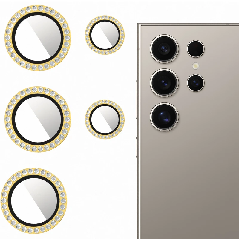 محافظ لنز دوربین والکری مدل Diamond Ring مناسب برای گوشی موبایل سامسونگ Galaxy S24 Ultra