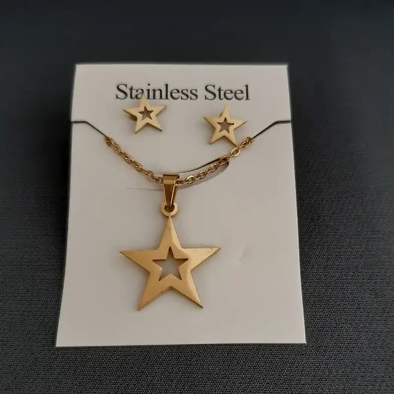 نیم ست زنانه استینلس استیل مدل ستاره