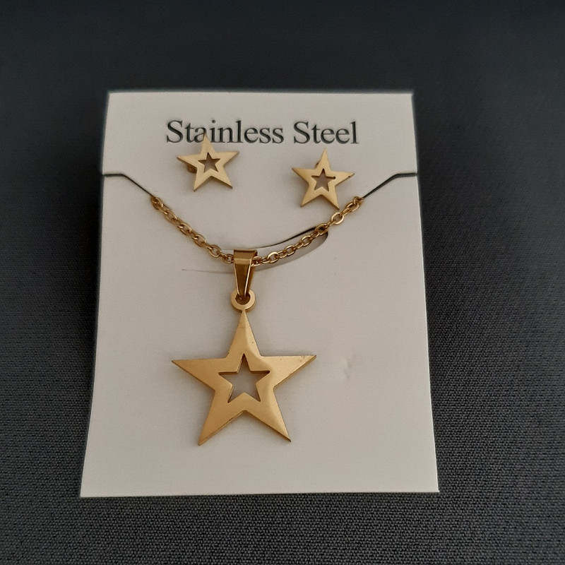 نیم ست زنانه استینلس استیل مدل ستاره