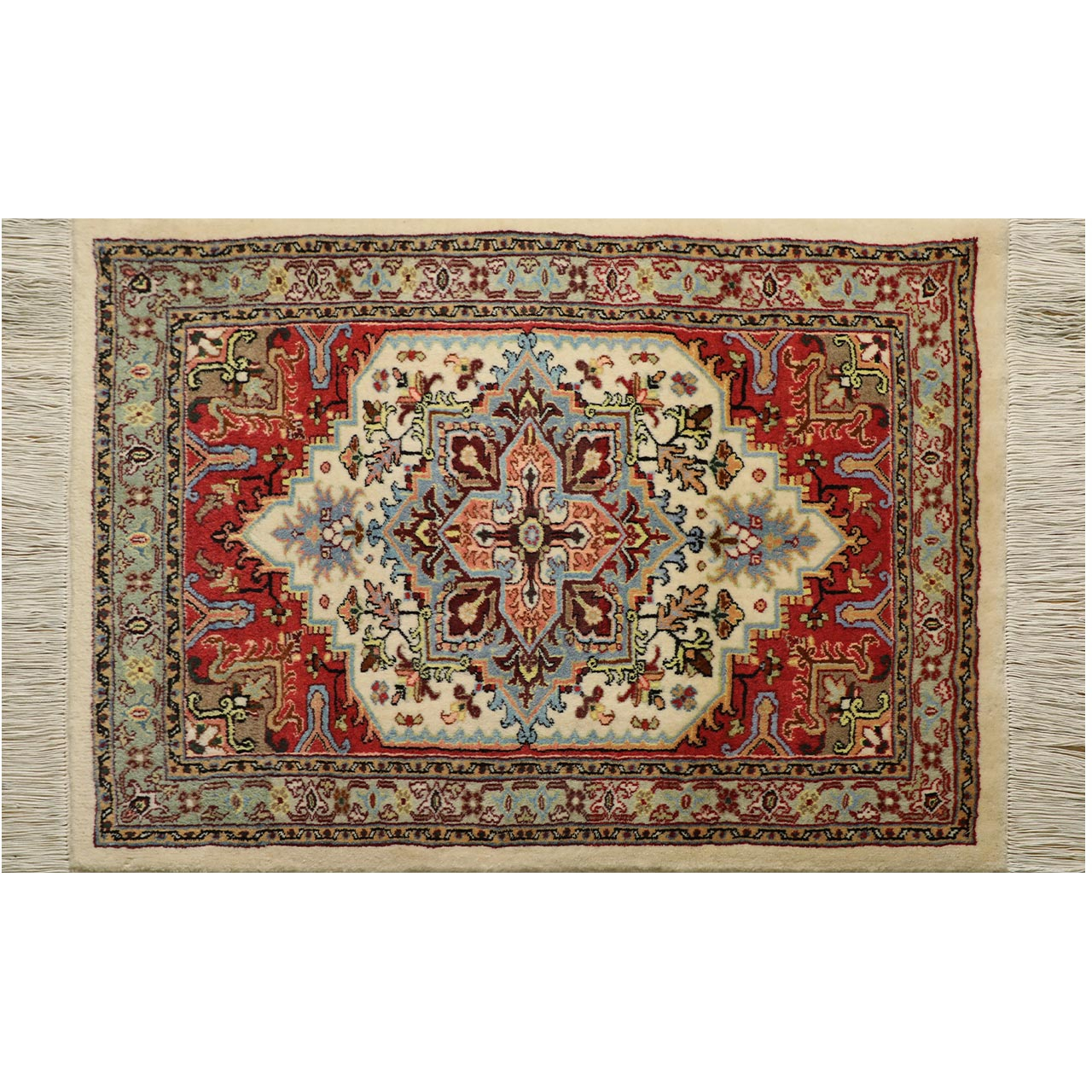 فرش دستبافت یک و نیم متری فرش هریس کد 102018