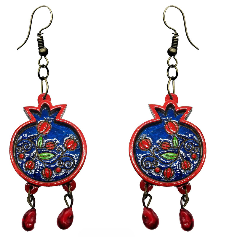 گوشواره دخترانه مدل یلدایی طرح انار کد b.11.51