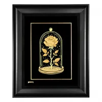 تابلو ورق طلا مارک گلد طرح گل سرخ کد TF193