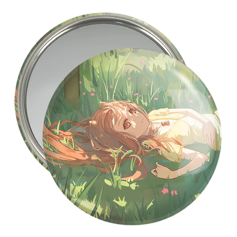 آینه جیبی خندالو مدل هولو انیمه ادویه و گرگ کد 36127