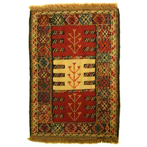 گلیم دستبافت نیم متری مدل تمام بافت خراسان کد 410153