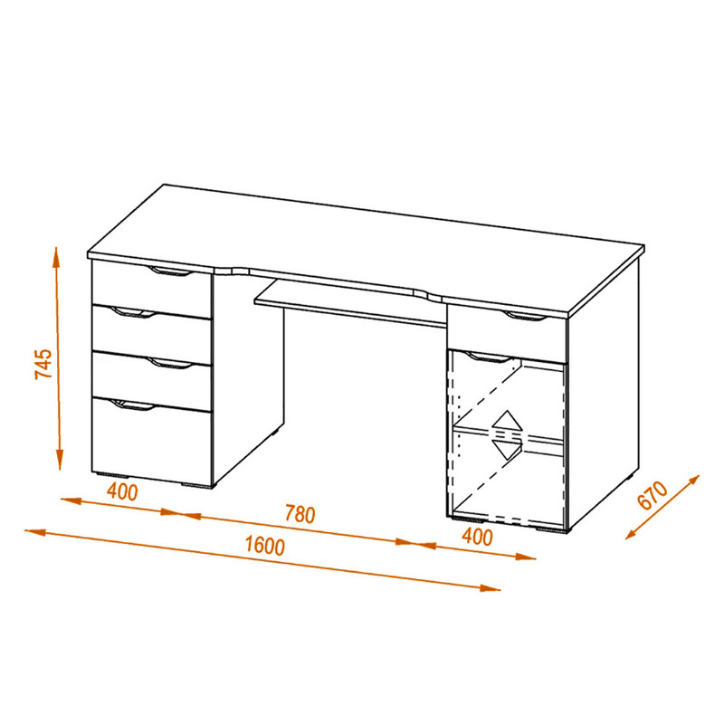میز مدیریت هیراد مدل M914-MDF