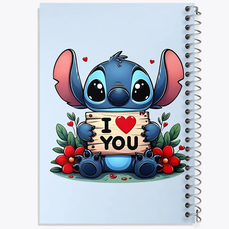 دفتر ژورنال نویسی 50 برگ خندالو مدل نقطه ای طرح استیچ (Stitch) کد F7176