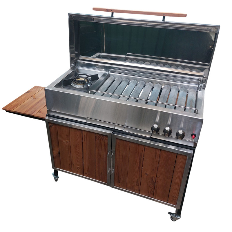 باربیکیو اصلان مدل E100 طرح کابینت ترمو وود