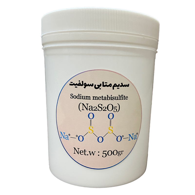 پودر سدیم متا بی سولفیت مدل Na2S2O5 کد 136 وزن 500 گرم پودر سدیم متا بی سولفیت مدل Na2S2O5 کد 136 وزن 500 گرم