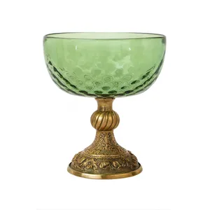 میوه خوری قلمزنی مسی طرح گل و مرغ شیراز مدل B13