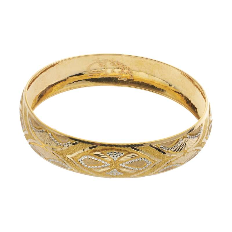 النگو طلا 18 عیار زنانه گالری یارطلا مدل طرح دار کد AL65-G-3