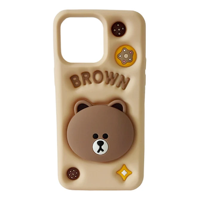 کاور فانتزی طرح خرسی BROWN مناسب برای گوشی موبایل اپل IPHONE 14 PRO MAX/15 PRO MAX