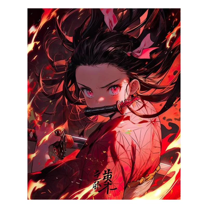 استیکر لپ تاپ و موبایل مدل انیمه طرح شیطان کش نزوکو کامادو demon slayer nezuko kamado کد 224