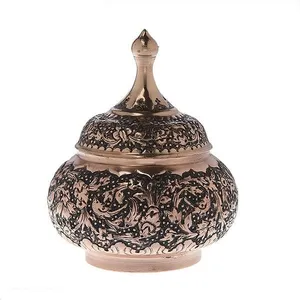 شکلات خوری قلمزنی مسی طرح گل و مرغ