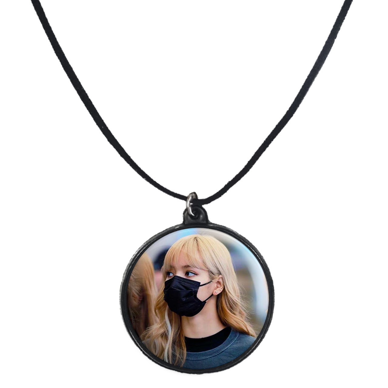 گردنبند پرمانه طرح بلک پینک کد pmb.6736 مدل دو طرفه