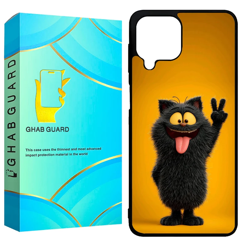 کاور قاب گارد طرح گربه مدل GCHPA224 مناسب برای گوشی موبایل سامسونگ Galaxy A22 4G / M22 4G / M32 4G