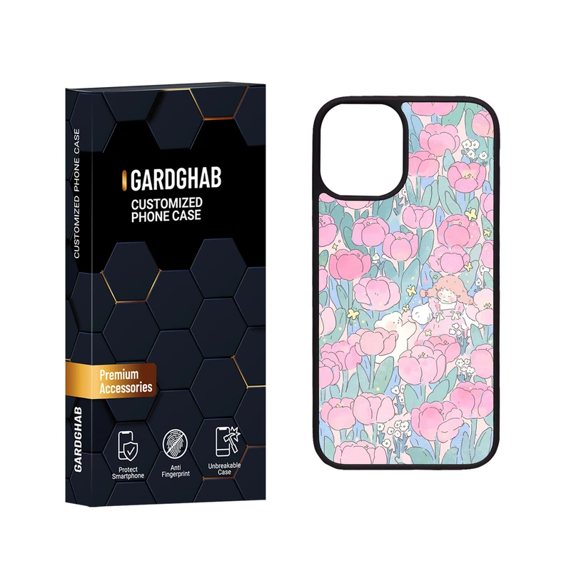 کاور گارد قاب مدل دور ژله ای پشت گلس دخترانه مناسب برای گوشی موبایل اپل iPhone 12 Mini