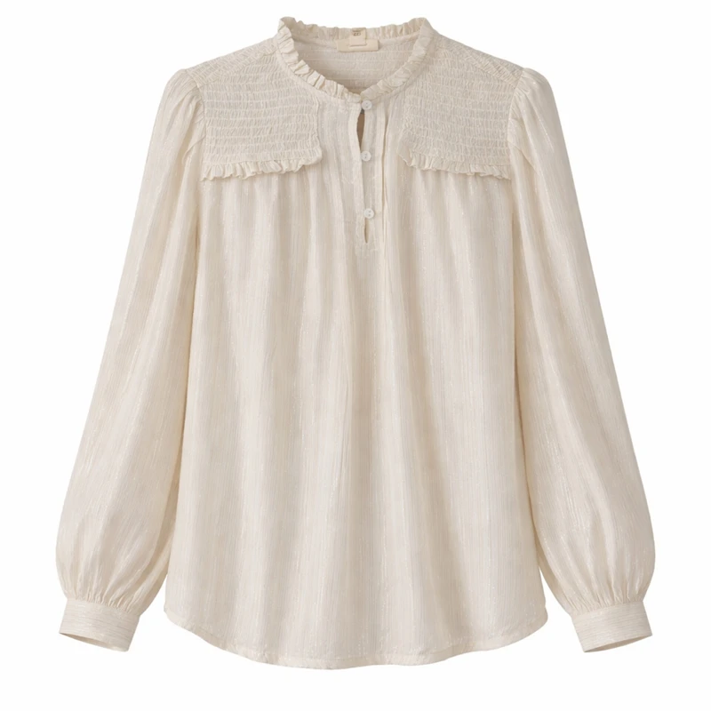 بلوز آستین بلند یقه گرد زنانه مدل 3899