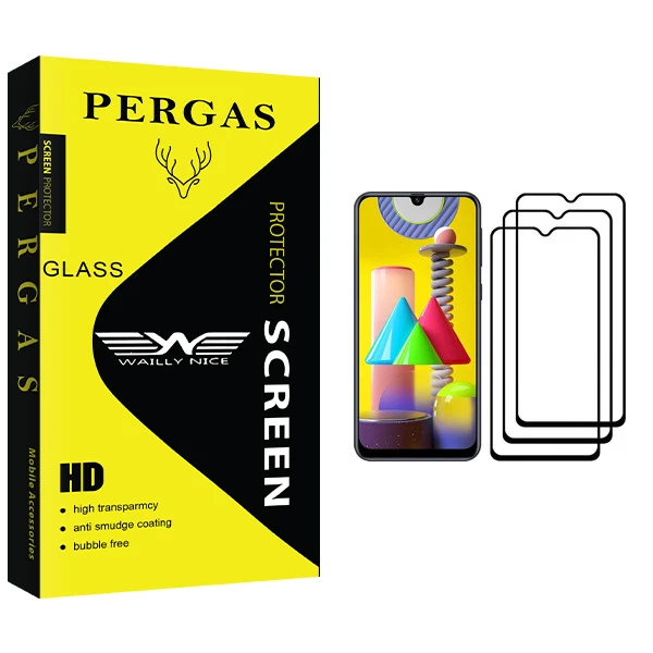 محافظ صفحه نمایش وایلی نایس مدل Pergas Glass مناسب برای گوشی موبایل سامسونگ Galaxy M31 Prime بسته سه عددی
