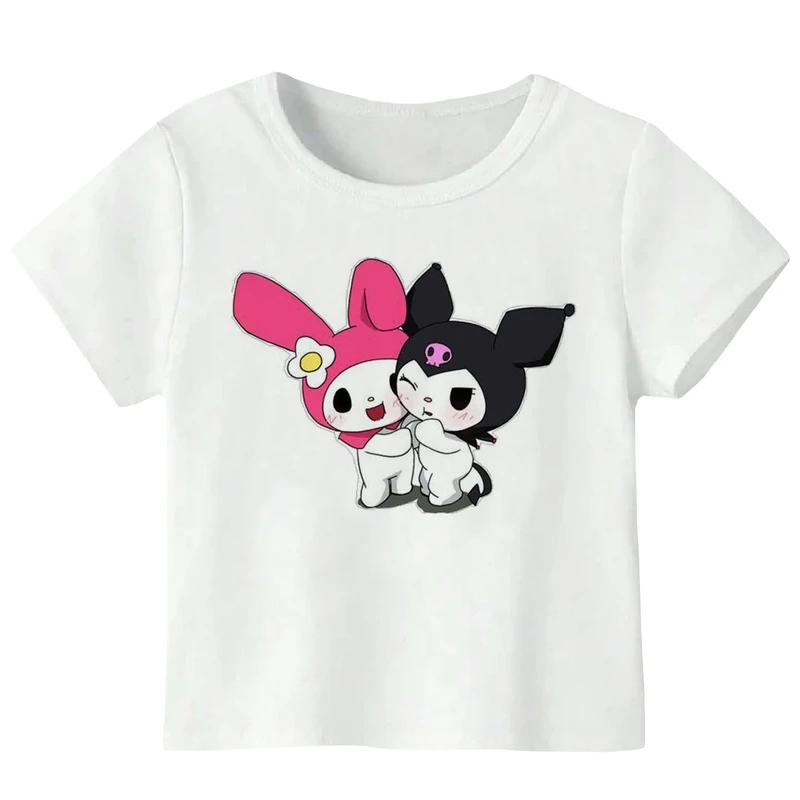 تی شرت آستین کوتاه دخترانه مدل دو عروسک کد W104