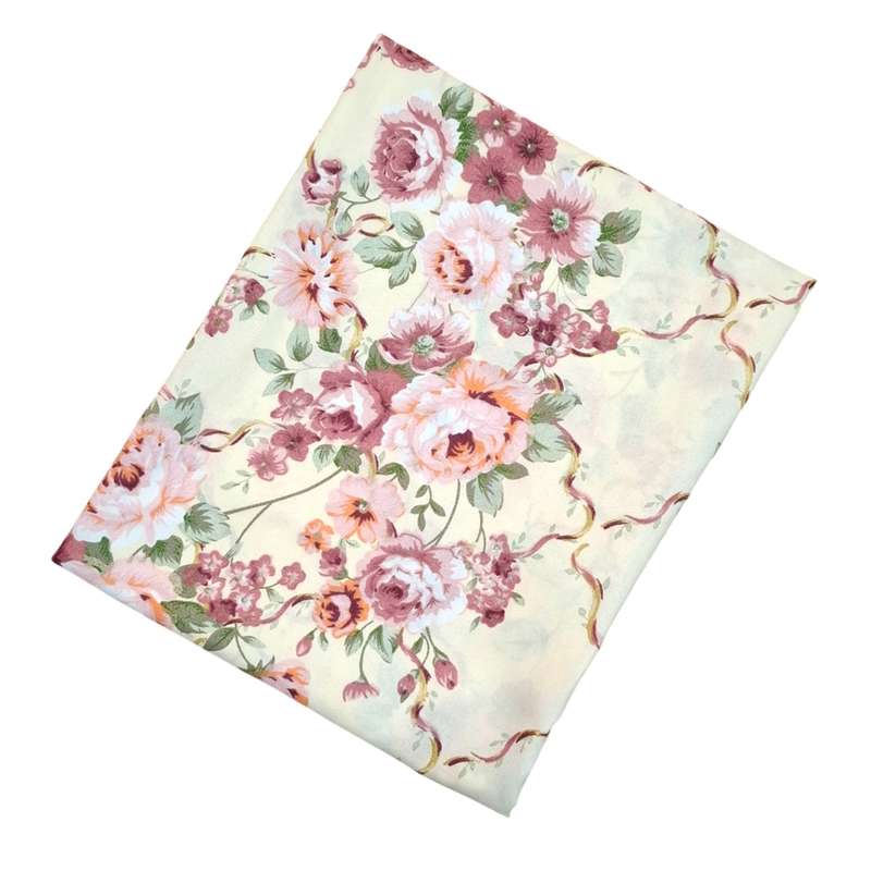 ملحفه پلی کتان مدل کشدار کد رز دو نفره سایز 160×200 سانتیمتر