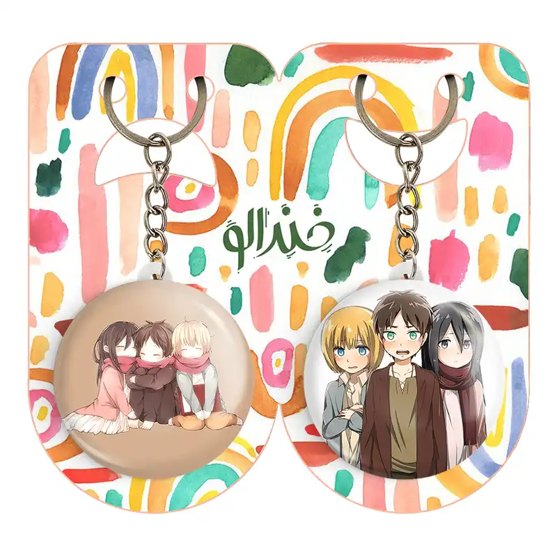 جاکلیدی خندالو مدل میکاسا و ارن و ارمین انیمه اتک آن تایتان کد 1855818557 مجموعه 2 عددی