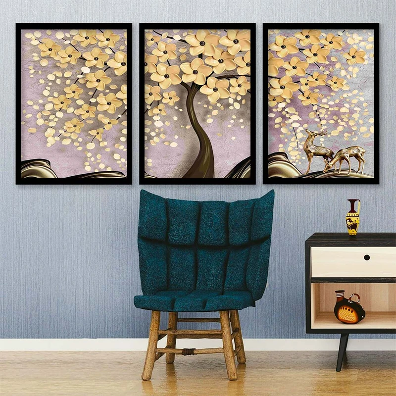 تابلو صبا طرح مدل دکوراتیو کد 2587 مجموعه 3 عددی