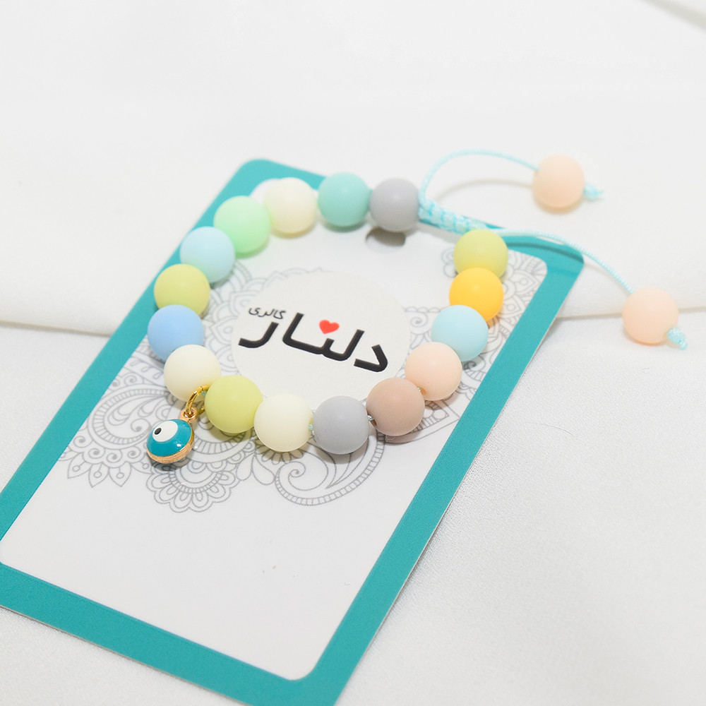 دستبند دلنار گالری مدل چشم نظر و مهره آبنباتی