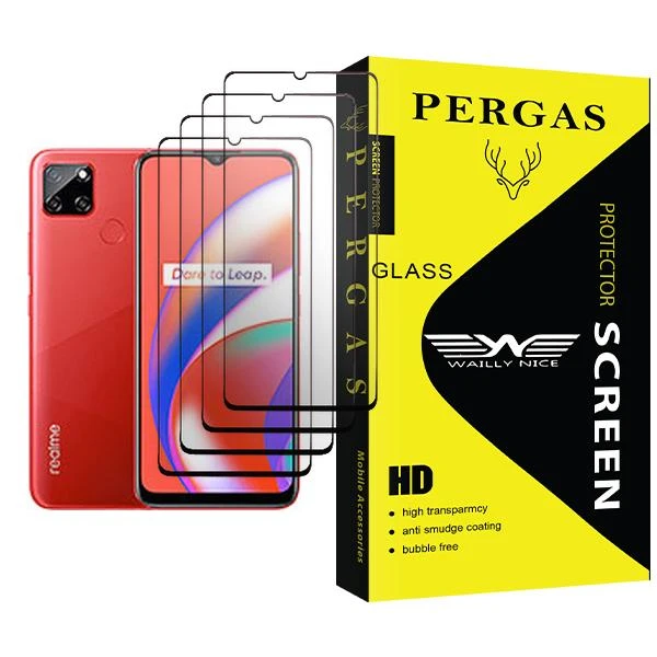 محافظ صفحه نمایش وایلی نایس مدل Pergas Glass MIX004 مناسب برای گوشی موبایل ریلمی C12 بسته چهار عددی