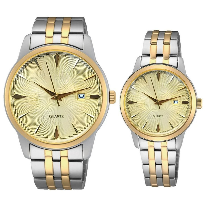 ست ساعت مچی عقربه ای زنانه و مردانه مدل کلاسیک خطی 06