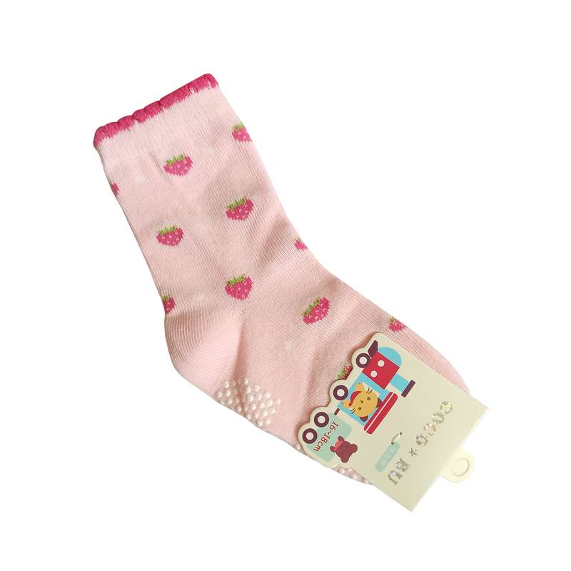جوراب دخترانه کوکو طرح توت فرنگی مدل COBU01