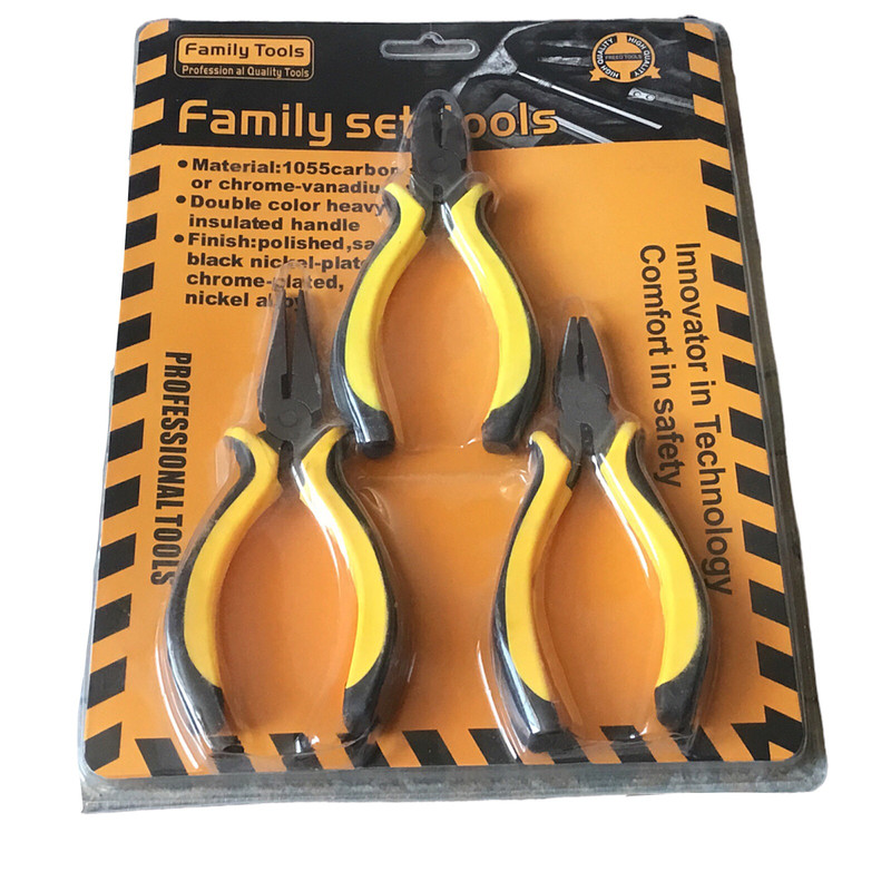 انبردست و انبر دم باریک و انبر سیم چین فامیلی تولز کد we43 سایز 4.5 اینچ