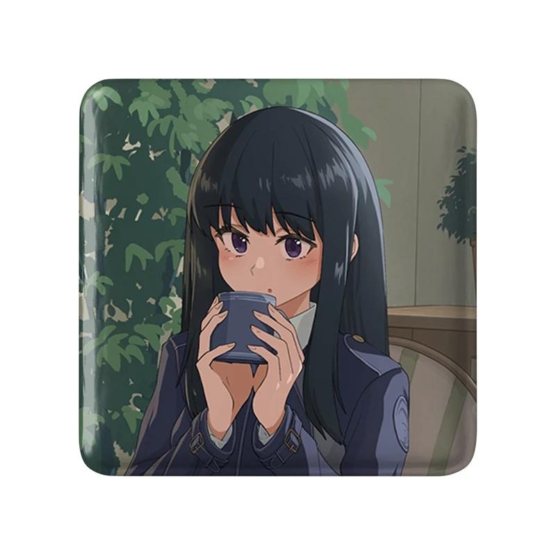 مگنت خندالو طرح تاکینا انیمه لیکوریس ریکویل Lycoris Recoil  مدل مربعی کد 22990