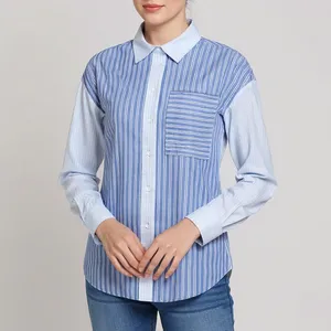 شومیز آستین بلند زنانه اسمارا مدل راه راه کد 13195509