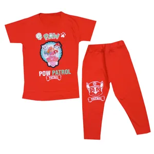 ست تی شرت آستین کوتاه  و شلوارک دخترانه مدل gh-paw-50