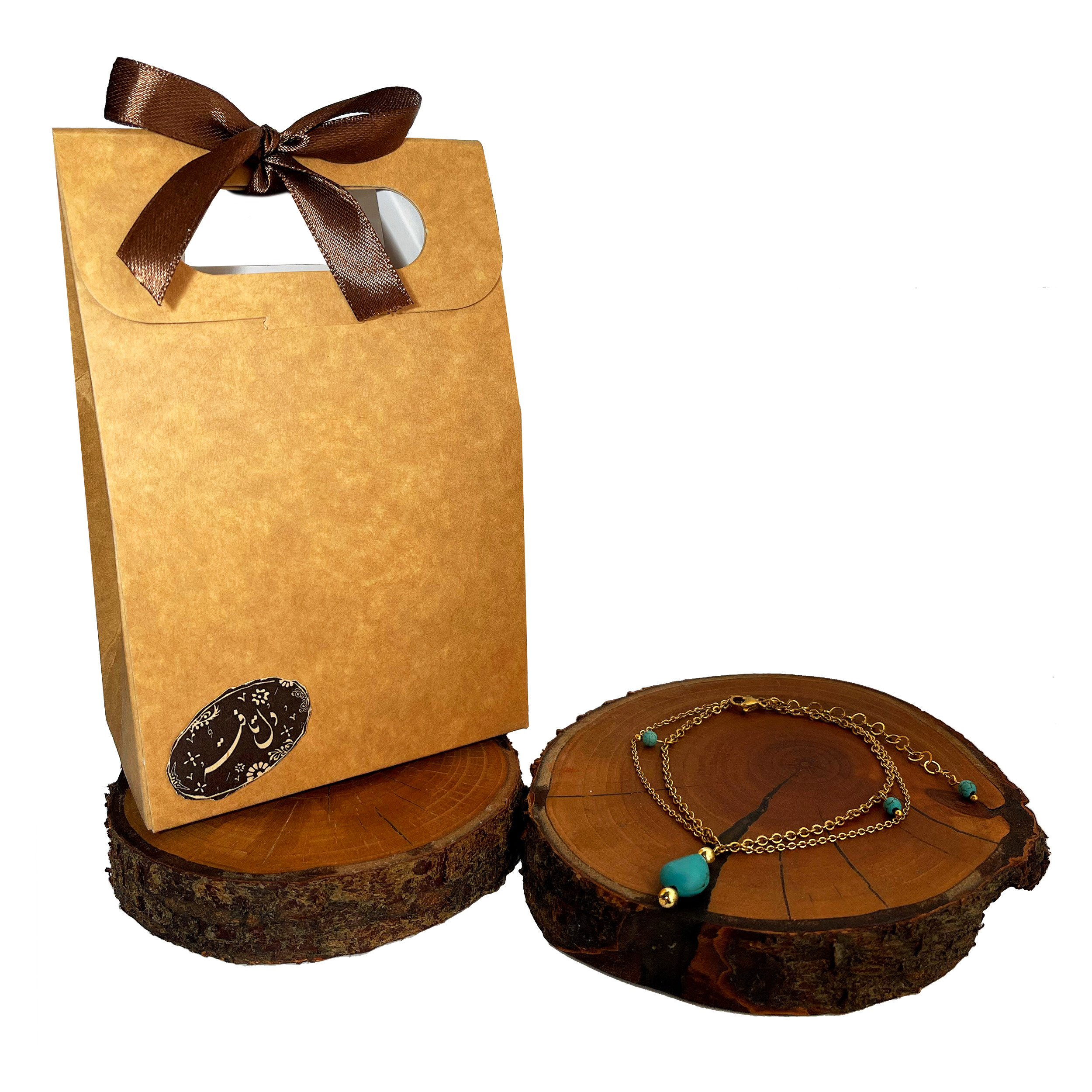 پابند زنانه دل تافته مدل استیل فیروزه کد Del_A28