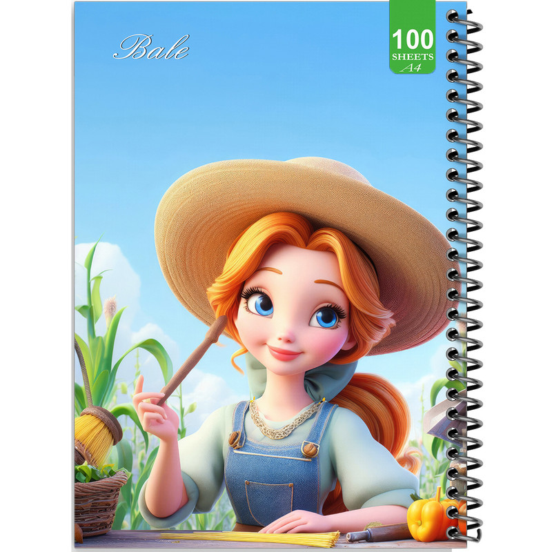 دفتر نقاشی 100 برگ بله مدل رحلی طرح فانتزی دخترانه مزرعه کد A4-N543