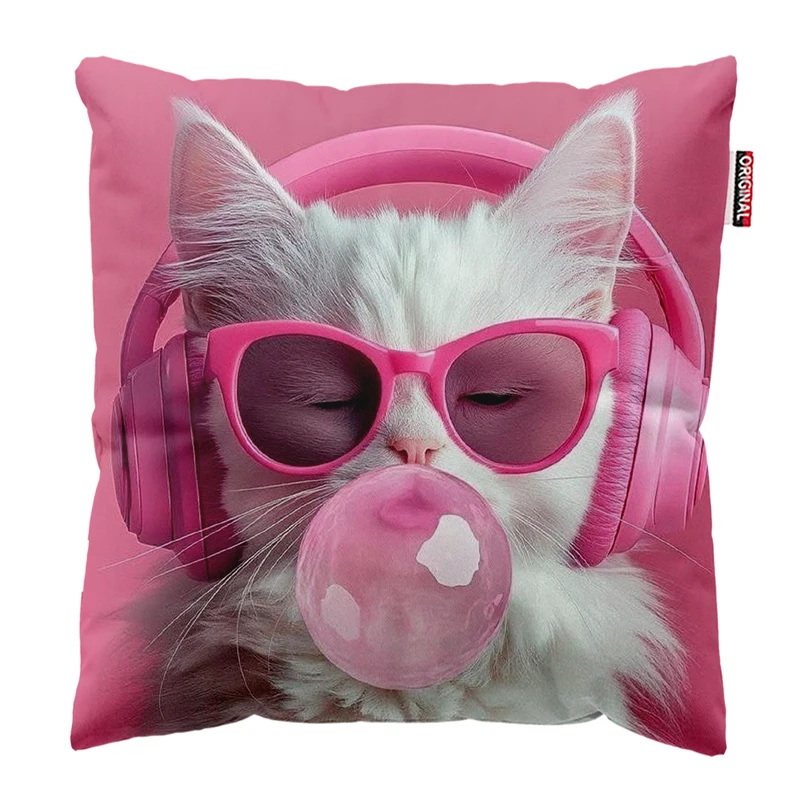 کوسن پاد آفرین مدل گربه کیوت بامزه فانتزی کد PK302032 سایز 30*30 سانتی متر