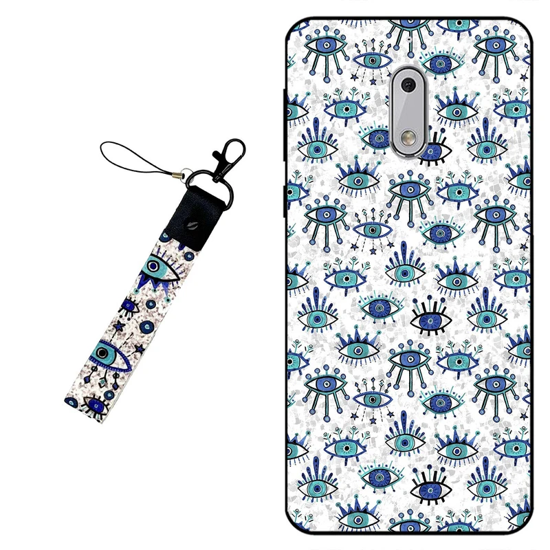 کاور مگافون طرح چشم نظر مدل 6464 مناسب برای گوشی موبایل نوکیا 6 به همراه بند مچی 
