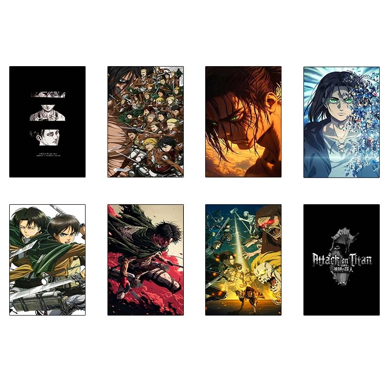 پوستر کارنيکا طرح حمله به تایتان Attack on Titan کد 42371 مجموعه 8 عددی